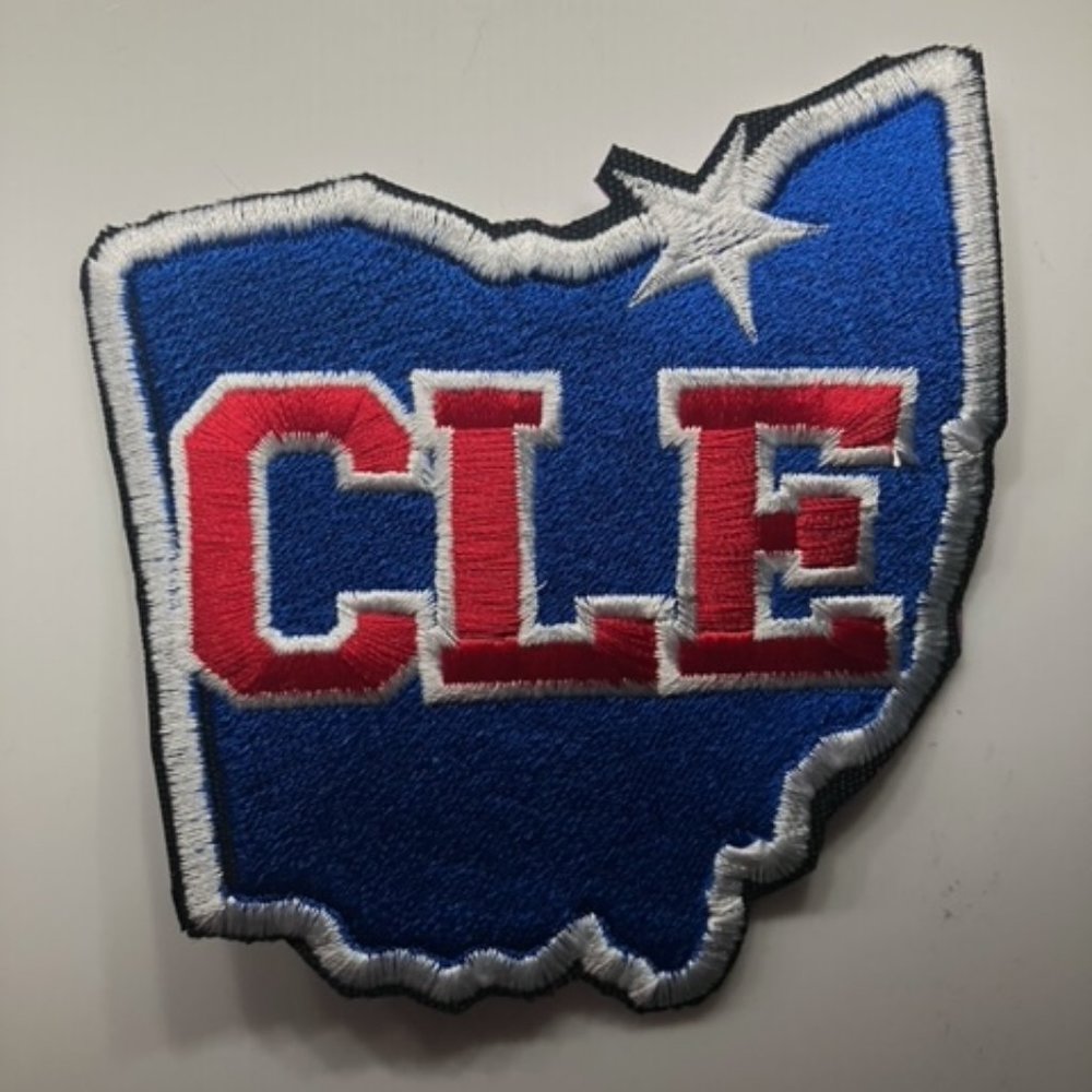 CLE proud 100% full embroidered patch in Cleveland Indians colors